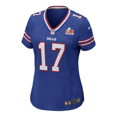 Alternative view of Josh Allen #17 Buffalo Bills Super Bowl LIX Women's Jersey - Royal