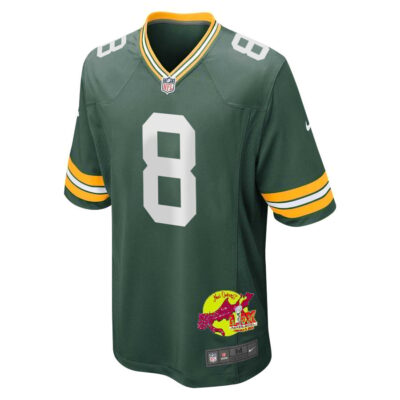 Josh Jacobs 8 Green Bay Packers Super Bowl LIX New Orleans Patch Game Men Jersey - Green - Image 3