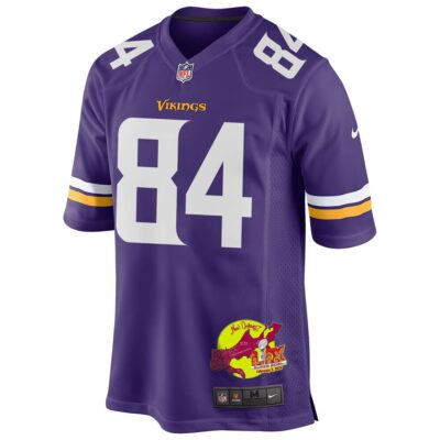 Josh Oliver 84 Minnesota Vikings Super Bowl LIX New Orleans Patch Game Men Jersey - Purple - Image 3