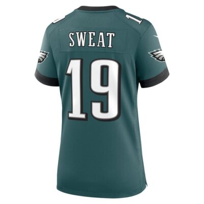 Josh Sweat #19 Philadelphia Eagles Super Bowl LIX Women's Jersey - Midnight Green - Image 3