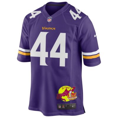Joshua Metellus 44 Minnesota Vikings Super Bowl LIX New Orleans Patch Game Men Jersey - Purple - Image 3
