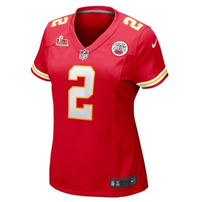 Alternative view of Joshua Williams #2 Kansas City Chiefs Super Bowl LIX Women's Jersey - Red