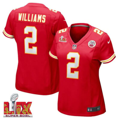 Joshua Williams #2 Kansas City Chiefs Super Bowl LIX Women's Jersey - Red