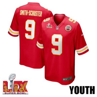 JuJu Smith-Schuster #9 Kansas City Chiefs Super Bowl LIX Youth Jersey - Red
