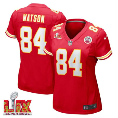 Justin Watson #84 Kansas City Chiefs Super Bowl LIX Women's Jersey - Red