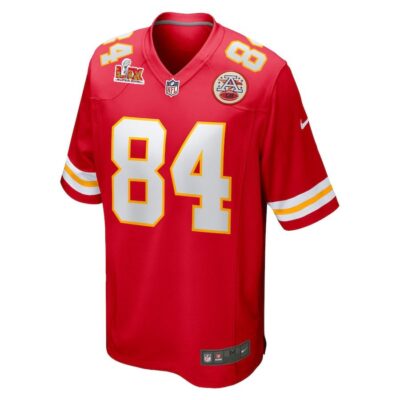 Alternative view of Justin Watson #84 Kansas City Chiefs Super Bowl LIX Youth Jersey - Red