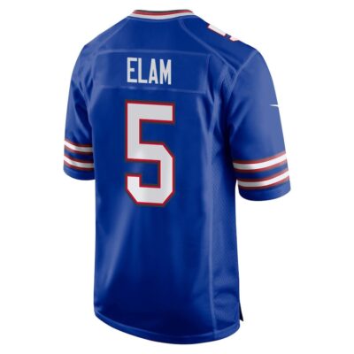 Alternative view of Kaiir Elam 5 Buffalo Bills Super Bowl LIX New Orleans Patch Game Men Jersey - Royal