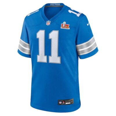 Alternative view of Kalif Raymond #11 Detroit Lions Super Bowl LIX Jersey - Men's - Blue