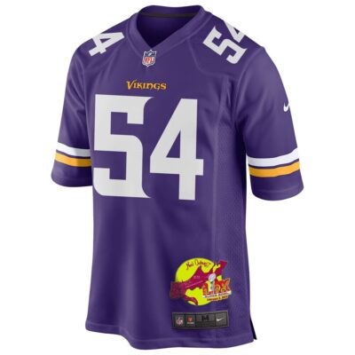 Kamu Grugier-Hill 54 Minnesota Vikings Super Bowl LIX New Orleans Patch Game Men Jersey - Purple - Image 3