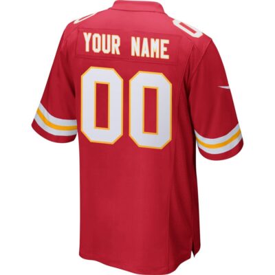 Alternative view of Kansas City Chiefs Super Bowl LIX New Orleans Patch Game Men Custom Jersey - Red