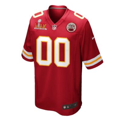 Alternative view of Kansas City Chiefs Super Bowl LIX Patch Game Men Custom Jersey - Red