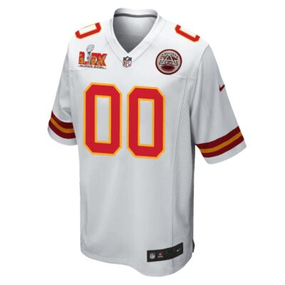 Alternative view of Kansas City Chiefs Super Bowl LIX Patch Game Men Custom Jersey - White
