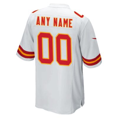 Kansas City Chiefs Super Bowl LIX Patch Game Men Custom Jersey - White - Image 3
