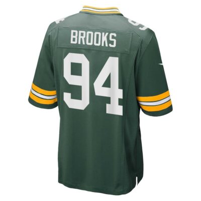 Alternative view of Karl Brooks 94 Green Bay Packers Super Bowl LIX New Orleans Patch Game Men Jersey - Green