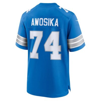 Kayode Awosika #74 Detroit Lions Super Bowl LIX Jersey - Men's - Blue - Image 3