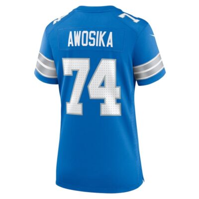 Kayode Awosika #74 Detroit Lions Super Bowl LIX Women's Jersey - Blue - Image 3
