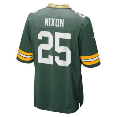 Alternative view of Keisean Nixon 25 Green Bay Packers Super Bowl LIX New Orleans Patch Game Men Jersey - Green