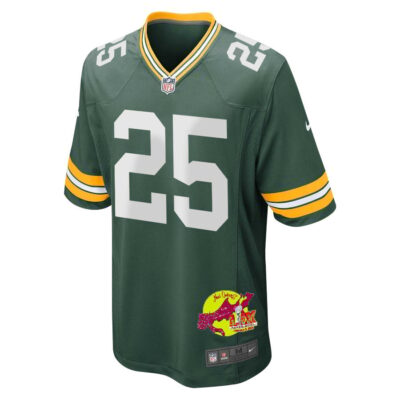 Keisean Nixon 25 Green Bay Packers Super Bowl LIX New Orleans Patch Game Men Jersey - Green - Image 3