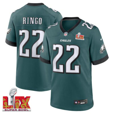 Kelee Ringo #22 Philadelphia Eagles Super Bowl LIX Jersey - Men's - Midnight Green