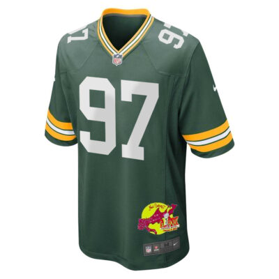 Kenny Clark 97 Green Bay Packers Super Bowl LIX New Orleans Patch Game Men Jersey - Green - Image 3