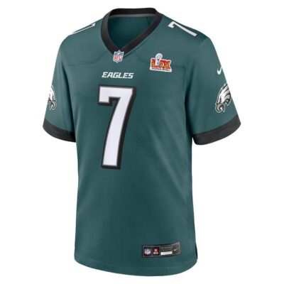 Alternative view of Kenny Pickett #7 Philadelphia Eagles Super Bowl LIX Jersey - Men's - Midnight Green