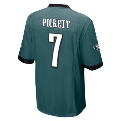 Alternative view of Kenny Pickett 7 Philadelphia Eagles Super Bowl LIX New Orleans Patch Game Men Jersey - Midnight Green