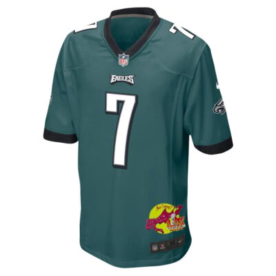 Kenny Pickett 7 Philadelphia Eagles Super Bowl LIX New Orleans Patch Game Men Jersey - Midnight Green - Image 3