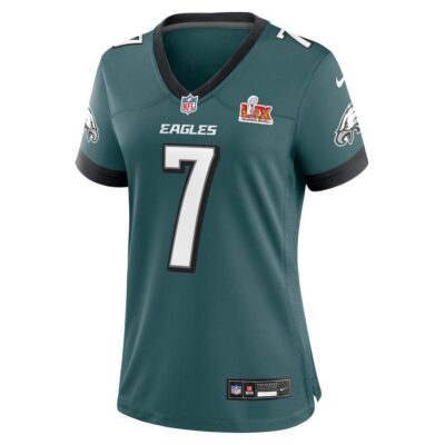 Alternative view of Kenny Pickett #7 Philadelphia Eagles Super Bowl LIX Women's Jersey - Midnight Green