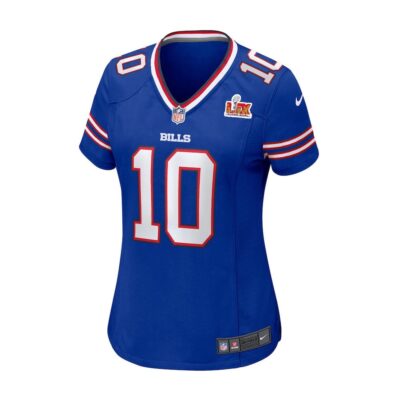 Alternative view of Khalil Shakir #10 Buffalo Bills Super Bowl LIX Women's Jersey - Royal