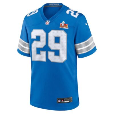 Alternative view of Kindle Vildor #29 Detroit Lions Super Bowl LIX Jersey - Men's - Blue