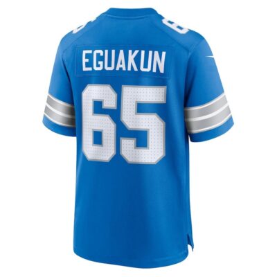 Kingsley Eguakun #65 Detroit Lions Super Bowl LIX Youth Jersey - Blue - Image 3