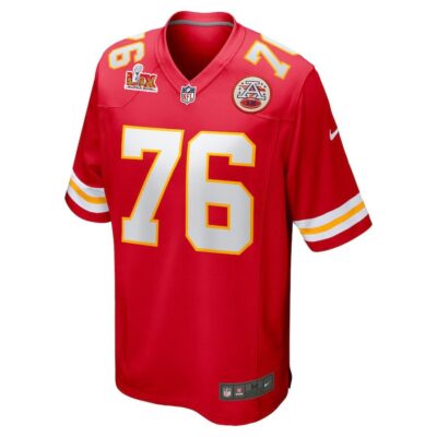 Alternative view of Kingsley Suamataia #76 Kansas City Chiefs Super Bowl LIX Jersey - Men's - Red