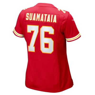 Kingsley Suamataia #76 Kansas City Chiefs Super Bowl LIX Women's Jersey - Red - Image 3