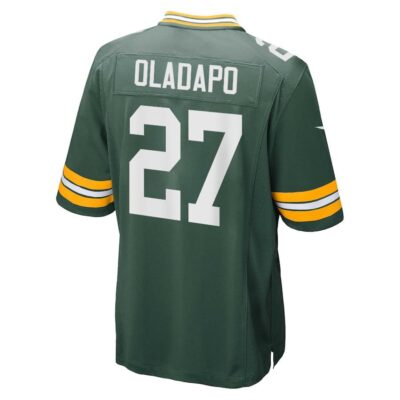 Alternative view of Kitan Oladapo 27 Green Bay Packers Super Bowl LIX New Orleans Patch Game Men Jersey - Green