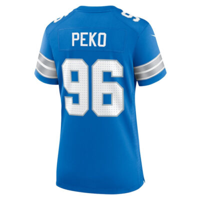 Kyle Peko #96 Detroit Lions Super Bowl LIX Women's Jersey - Blue - Image 3
