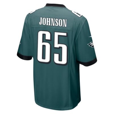 Alternative view of Lane Johnson 65 Philadelphia Eagles Super Bowl LIX New Orleans Patch Game Men Jersey - Midnight Green