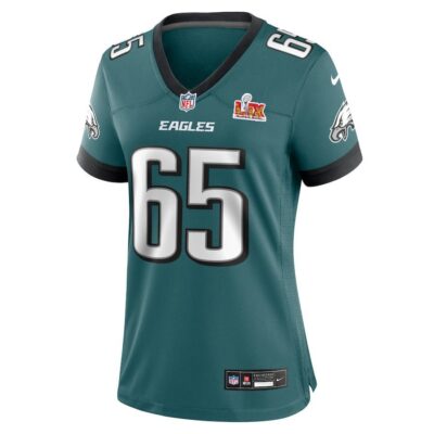Alternative view of Lane Johnson #65 Philadelphia Eagles Super Bowl LIX Women's Jersey - Midnight Green