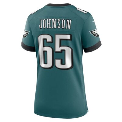 Lane Johnson #65 Philadelphia Eagles Super Bowl LIX Women's Jersey - Midnight Green - Image 3
