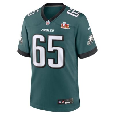 Alternative view of Lane Johnson #65 Philadelphia Eagles Super Bowl LIX Youth Jersey - Midnight Green