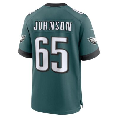 Lane Johnson #65 Philadelphia Eagles Super Bowl LIX Youth Jersey - Midnight Green - Image 3