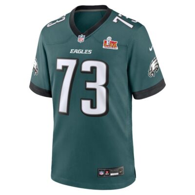 Alternative view of Le'Raven Clark #73 Philadelphia Eagles Super Bowl LIX Jersey - Men's - Midnight Green