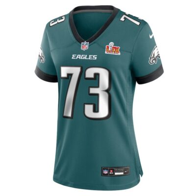 Alternative view of Le'Raven Clark #73 Philadelphia Eagles Super Bowl LIX Women's Jersey - Midnight Green