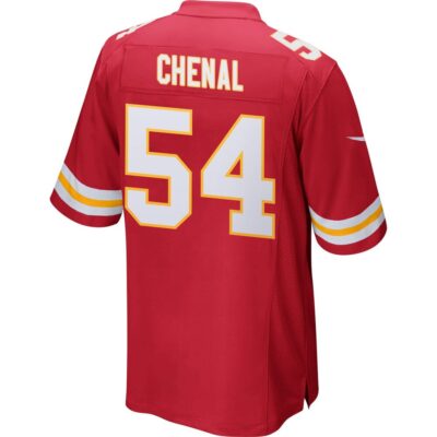 Alternative view of Leo Chenal 54 Kansas City Chiefs Super Bowl LIX New Orleans Patch Game Men Jersey - Red