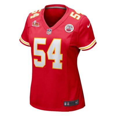 Alternative view of Leo Chenal #54 Kansas City Chiefs Super Bowl LIX Women's Jersey - Red