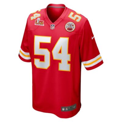 Alternative view of Leo Chenal #54 Kansas City Chiefs Super Bowl LIX Youth Jersey - Red