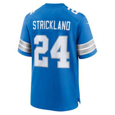 Loren Strickland #24 Detroit Lions Super Bowl LIX Jersey - Men's - Blue - Image 3
