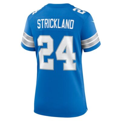 Loren Strickland #24 Detroit Lions Super Bowl LIX Women's Jersey - Blue - Image 3