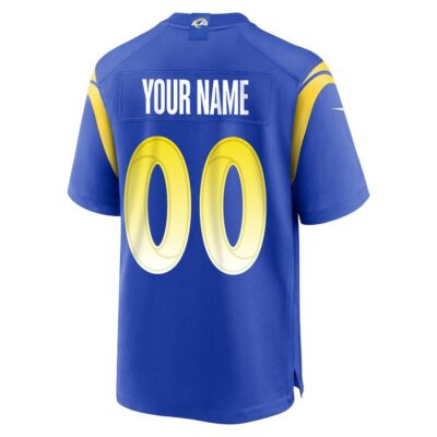 Alternative view of Los Angeles Rams Super Bowl LIX New Orleans Patch Game Men Custom Jersey - Royal