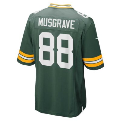Alternative view of Luke Musgrave 88 Green Bay Packers Super Bowl LIX New Orleans Patch Game Men Jersey - Green