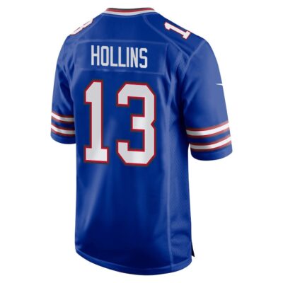 Alternative view of Mack Hollins 13 Buffalo Bills Super Bowl LIX New Orleans Patch Game Men Jersey - Royal